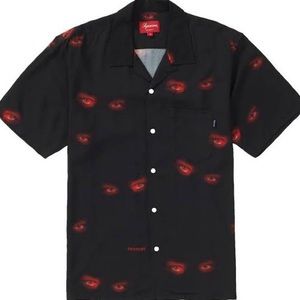 Supreme red eyes button up shirt FW19